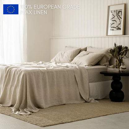 Completo letto in lino naturale al 100% Oeko-Tex®