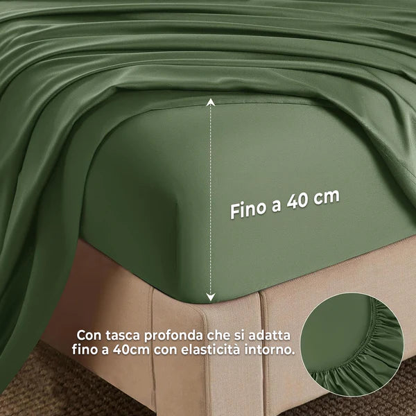 Set Completo da Letto in Fibra di Bambù